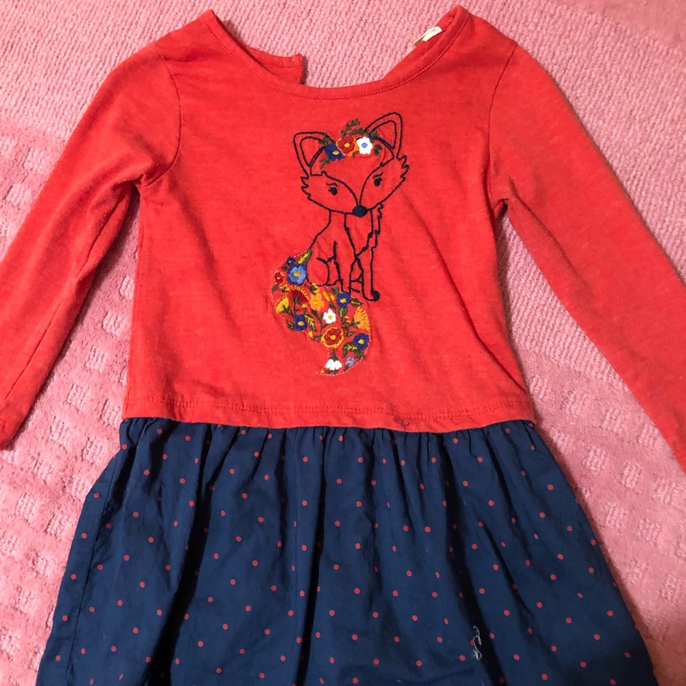 Fox dress with dot skirt
